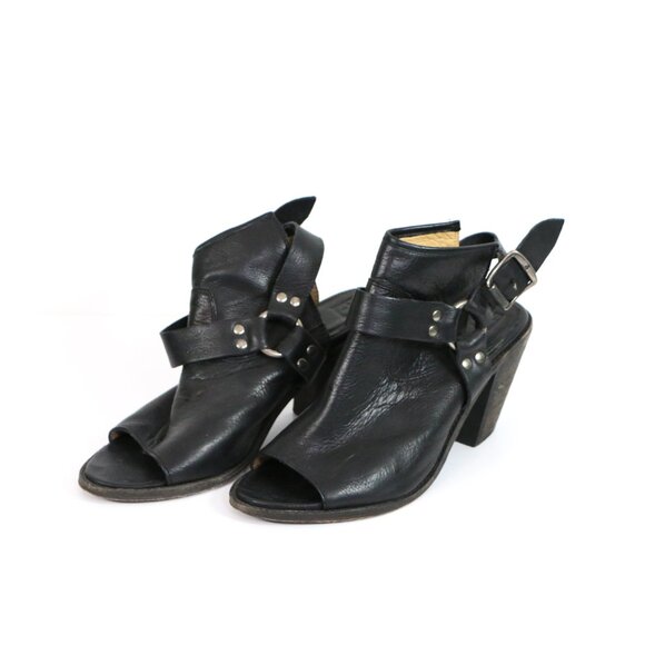 *Frye Black Izzy Harness Sling Back Bootie - Picture 2 of 8
